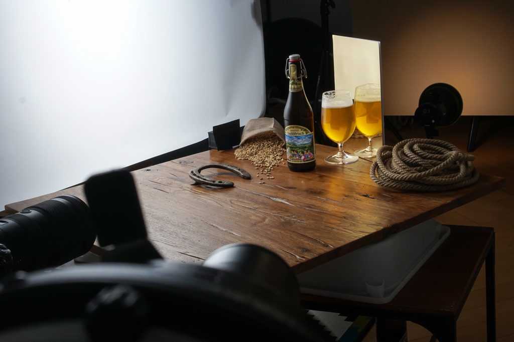Appenzeller Bier Produktfotografie hinter den Kulissen